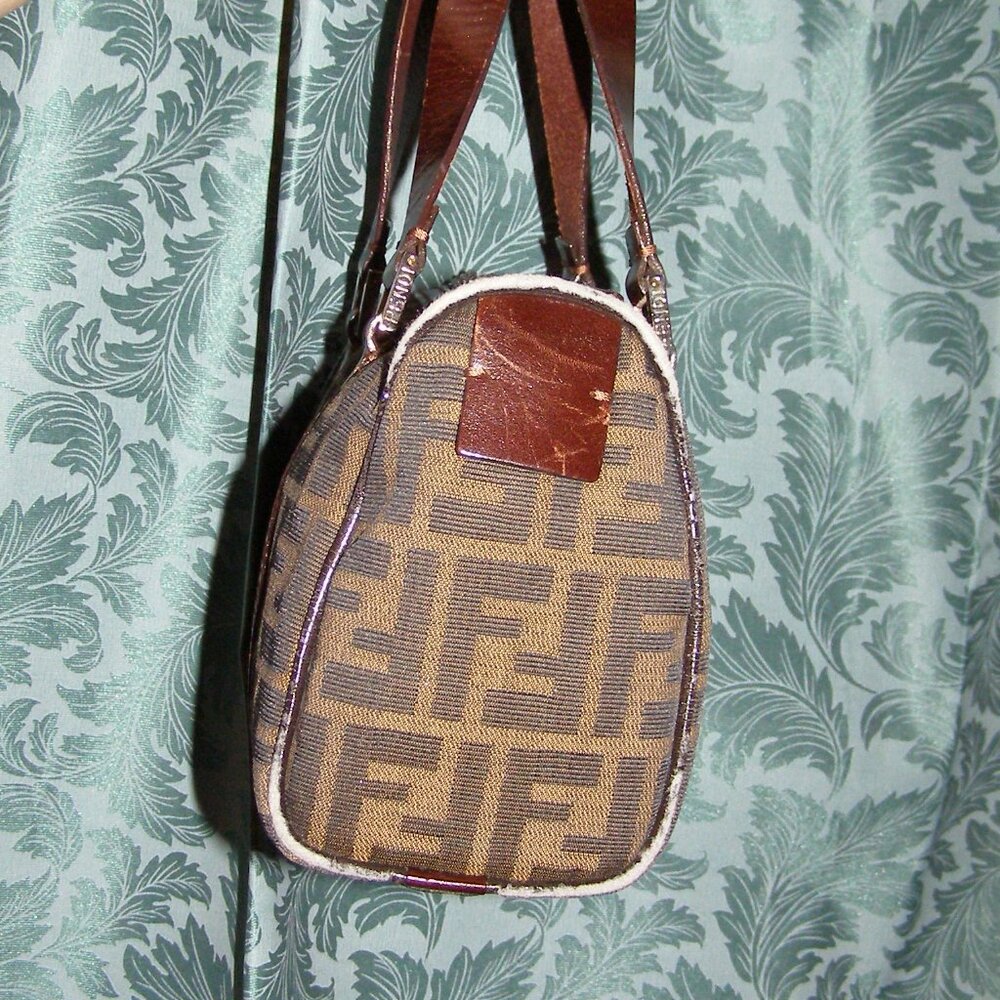 FENDI Zucca Small bag Top handle Satchel AUTHENTIC - Picture 6 of 13